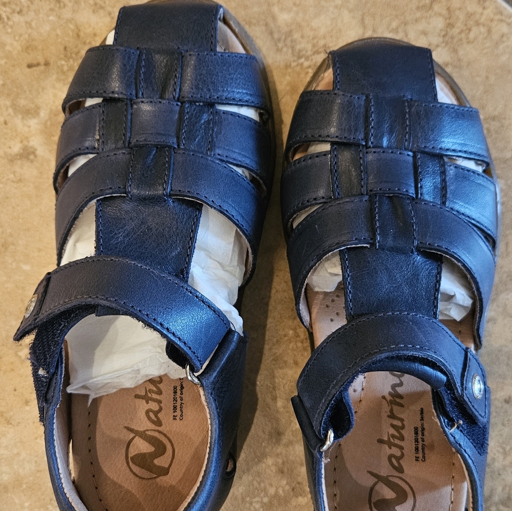 Naturino Blue Sandals with Protective Toe Cap and Sturdy Sole